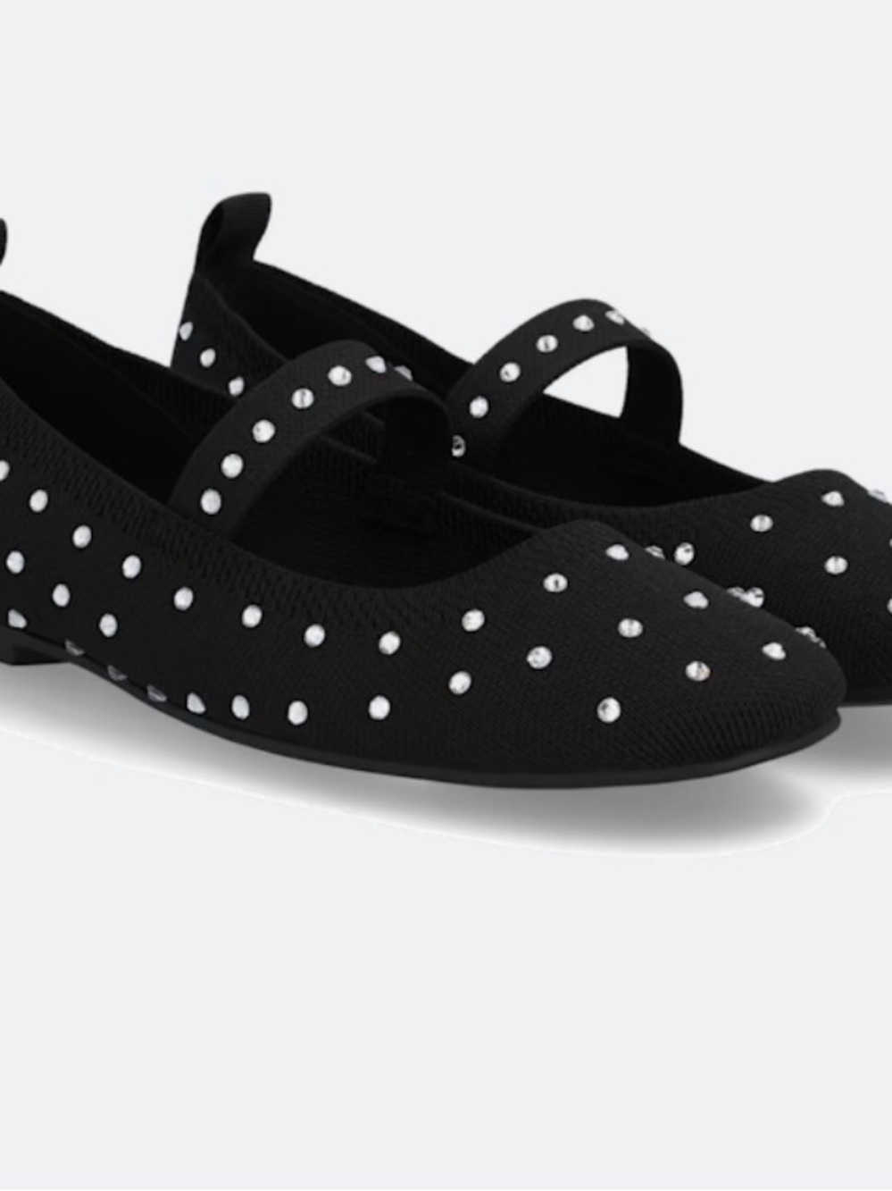 MIA Black Mary Jane Ballet Flats with Silver Studs